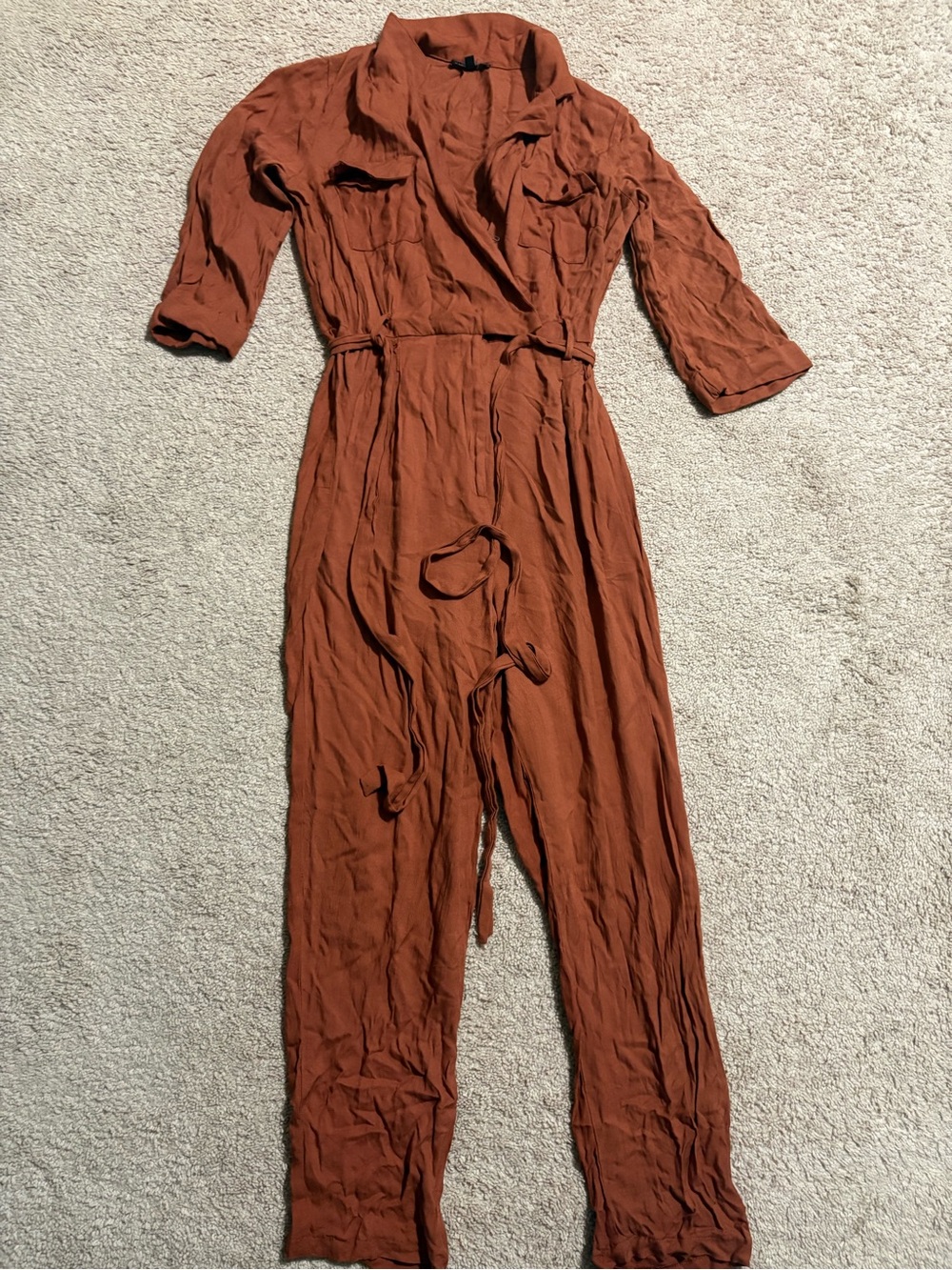 Fashion Nova Rustic Rust Utility Jumpsuit